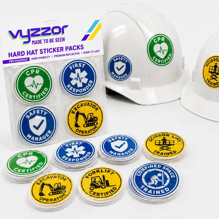 Pre-designed reflective hard hat sticker packs