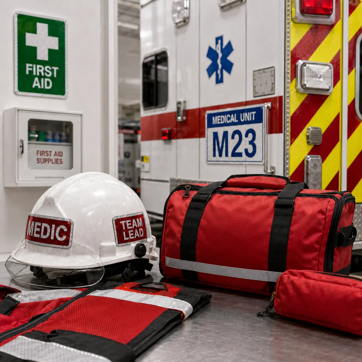 Reflective stickers for emergency fire and medical teams