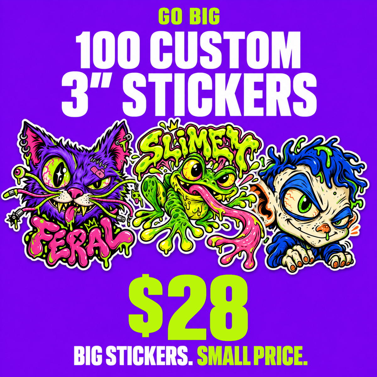 100 Custom Stickers - 3"