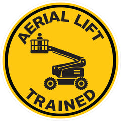 Aerial Lift Trained Hard Hat Sticker