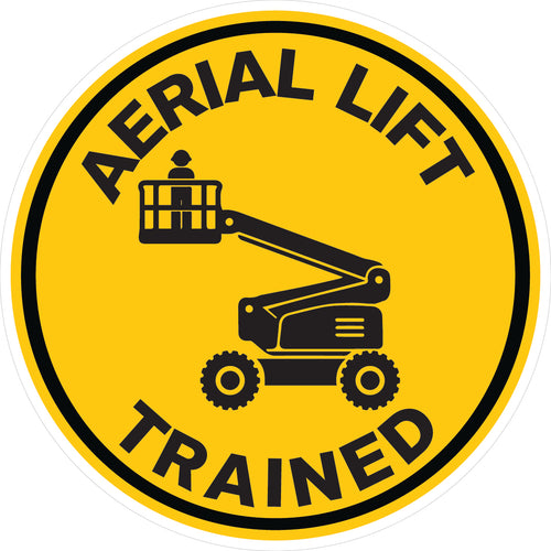 Aerial Lift Trained Hard Hat Sticker