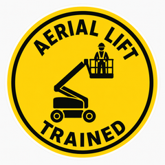 Aerial Lift Trained Hard Hat Sticker