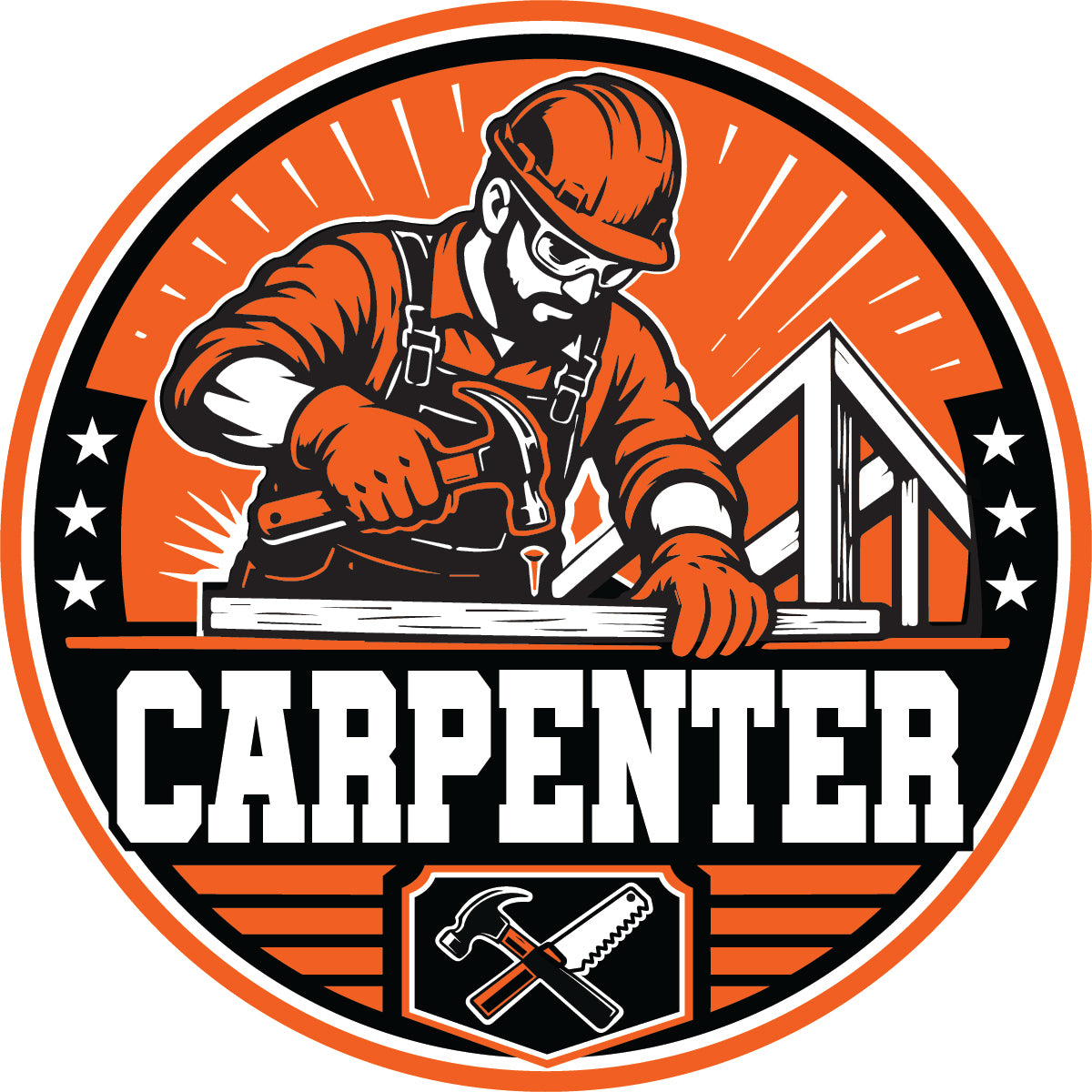 Carpenter Hard Hat Sticker