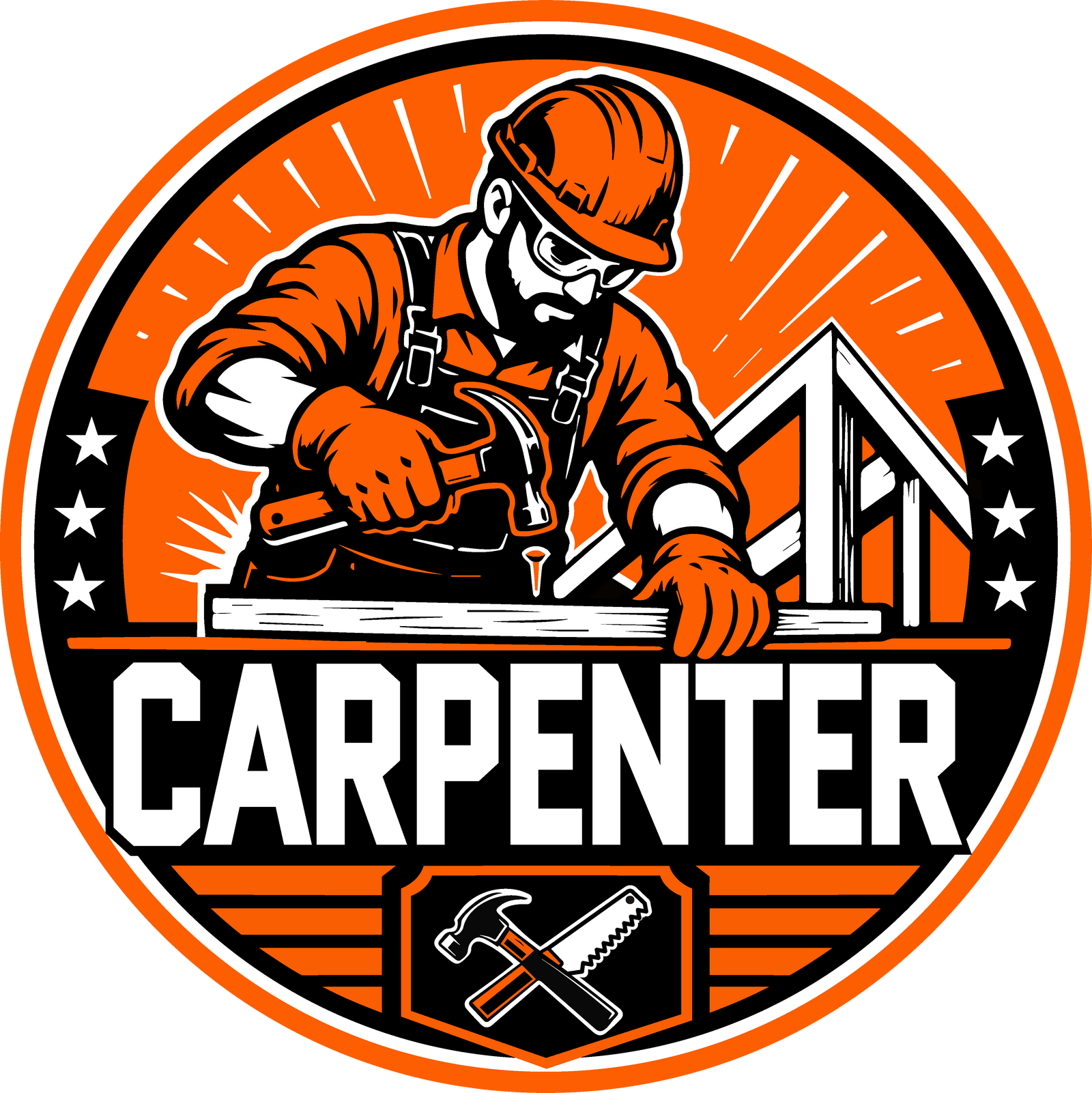 Carpenter Hard Hat Sticker