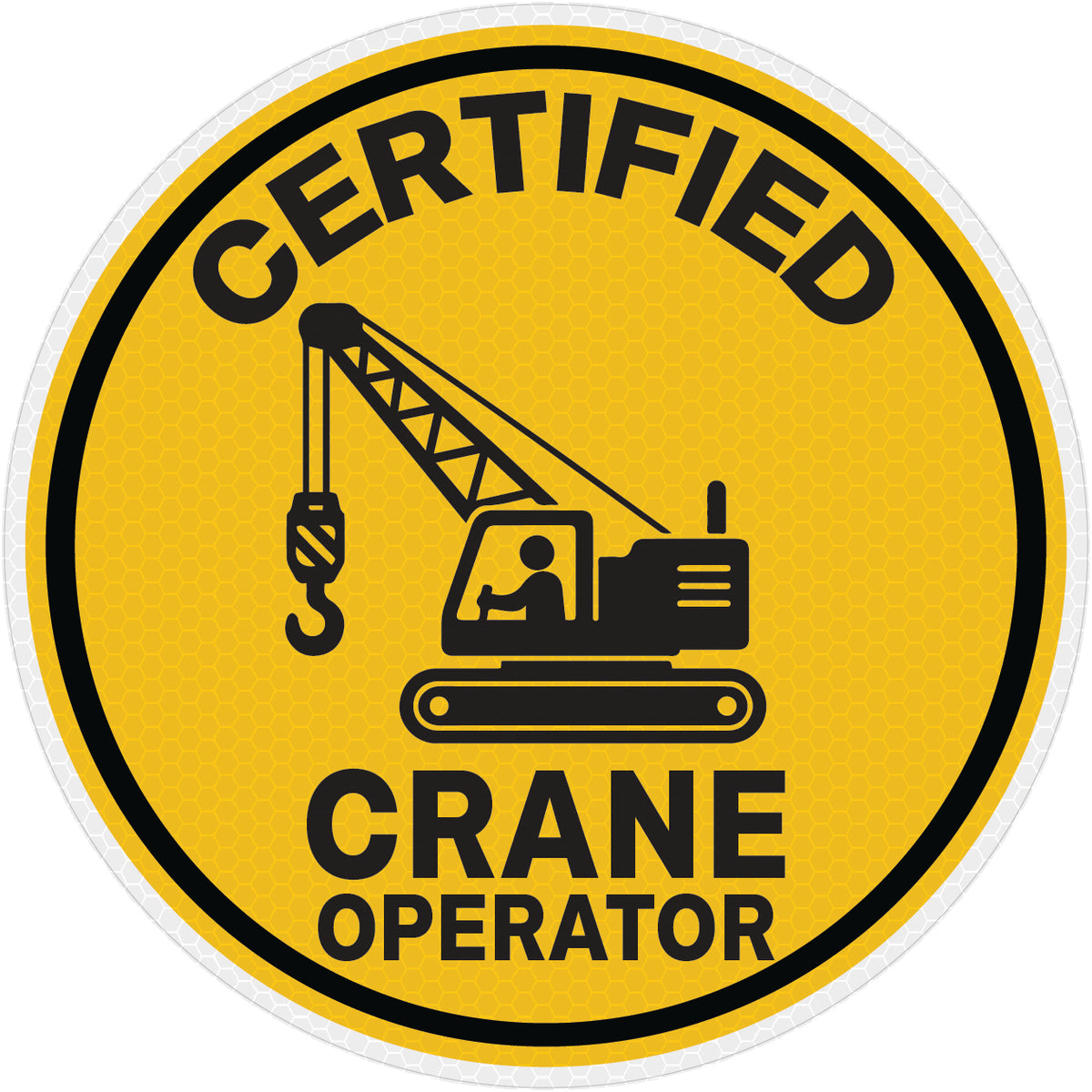 Reflective Certified Crane Operator Hard Hat Sticker