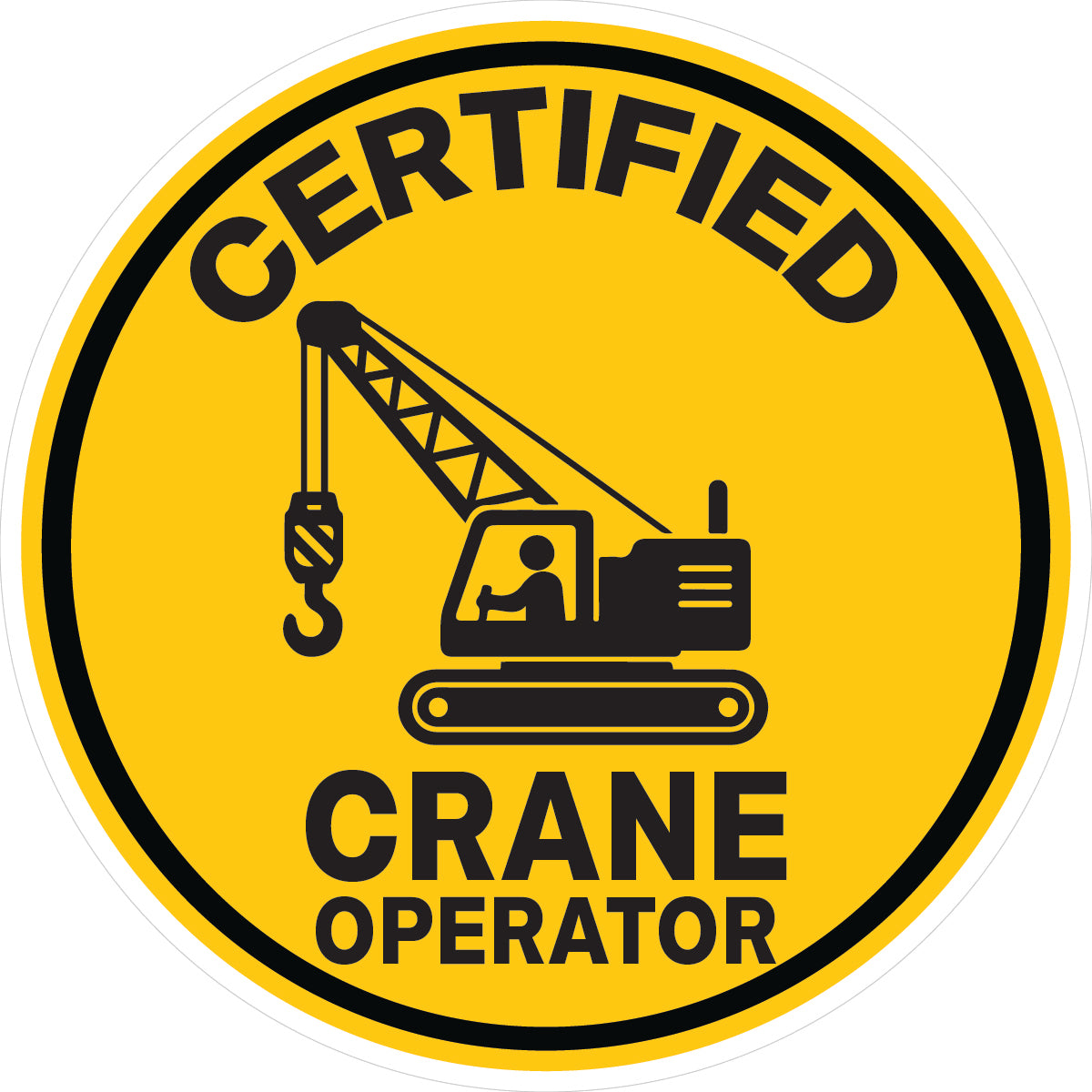 Certified Crane Operator Hard Hat Sticker