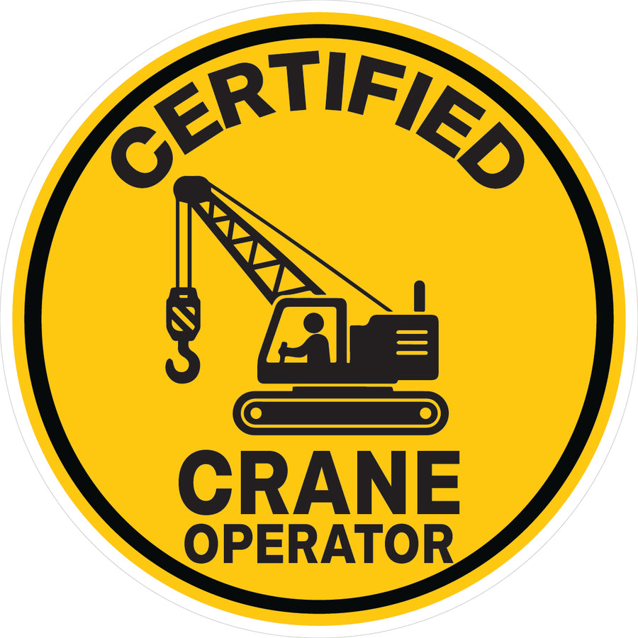 Certified Crane Operator Hard Hat Sticker