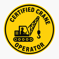 Certified Crane Operator Hard Hat Sticker