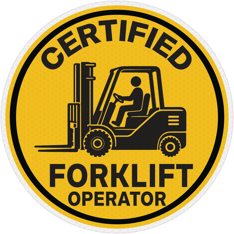 Reflective Certified Forklift Operator Hard Hat Sticker