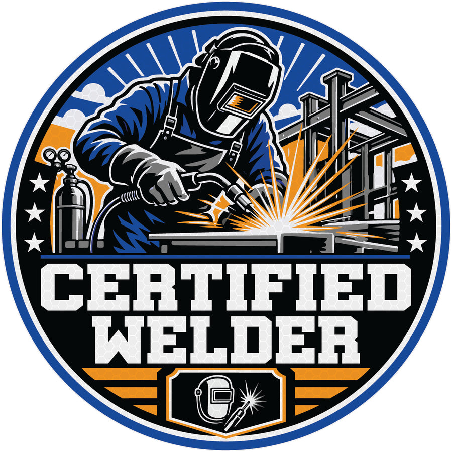 Reflective Certified Welder Hard Hat Sticker