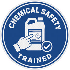 Reflective Chemical Safety Trained Hard Hat Sticker - Version A