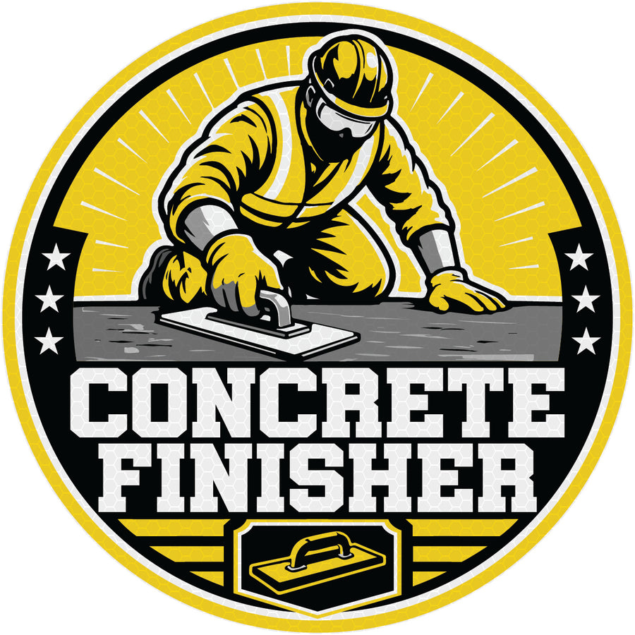 Reflective Concrete Finisher Hard Hat Sticker