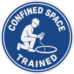 Reflective Confined Space Trained Hard Hat Sticker - Version A