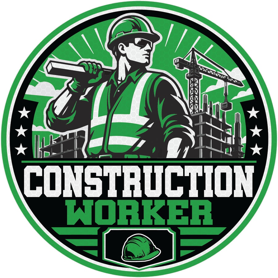 Reflective Construction Worker Hard Hat Sticker