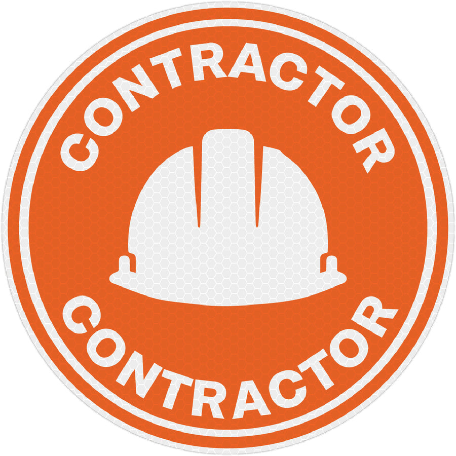 Reflective Contractor Hard Hat Sticker