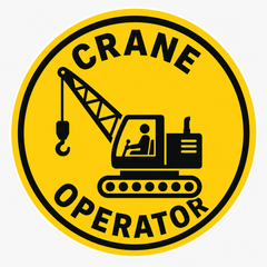 Crane Operator Hard Hat Sticker