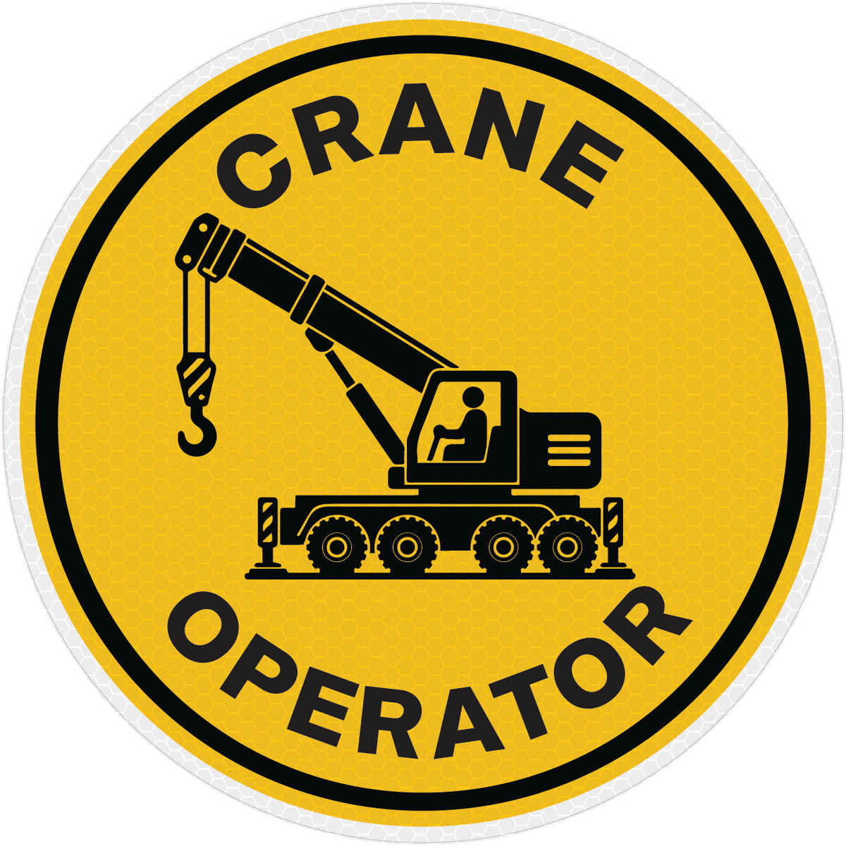 Reflective Crane Operator Hard Hat Sticker