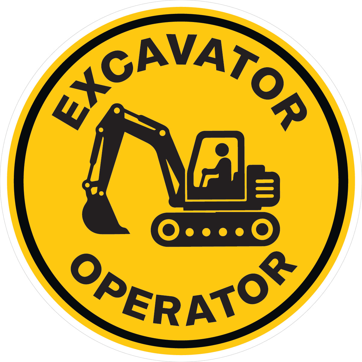 Excavator Operator Hard Hat Sticker