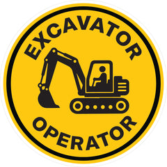 Excavator Operator Hard Hat Sticker