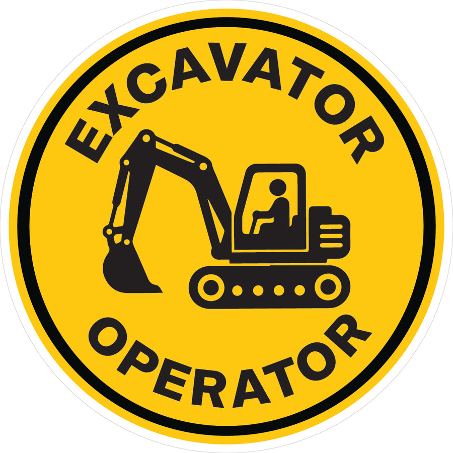 Excavator Operator Hard Hat Sticker