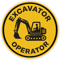 Reflective Excavator Operator Hard Hat Sticker