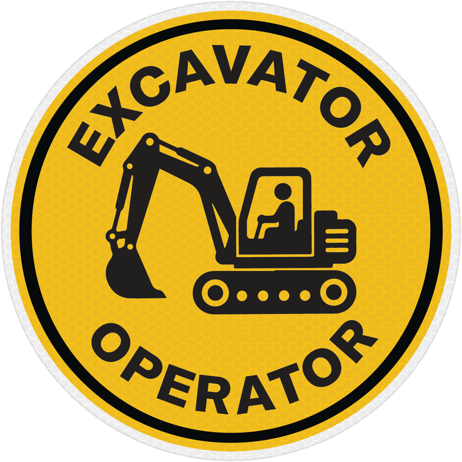 Reflective Excavator Operator Hard Hat Sticker