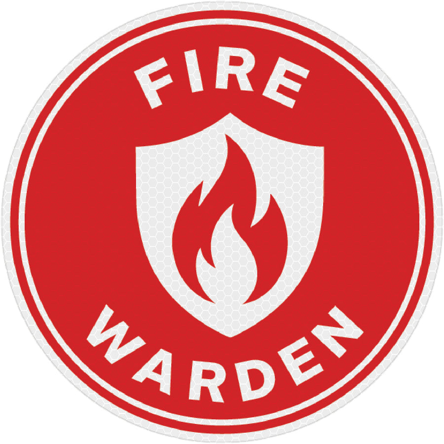Reflective Fire Warden Hard Hat Sticker