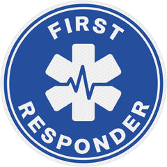 Reflective First Responder Hard Hat Sticker - Version A