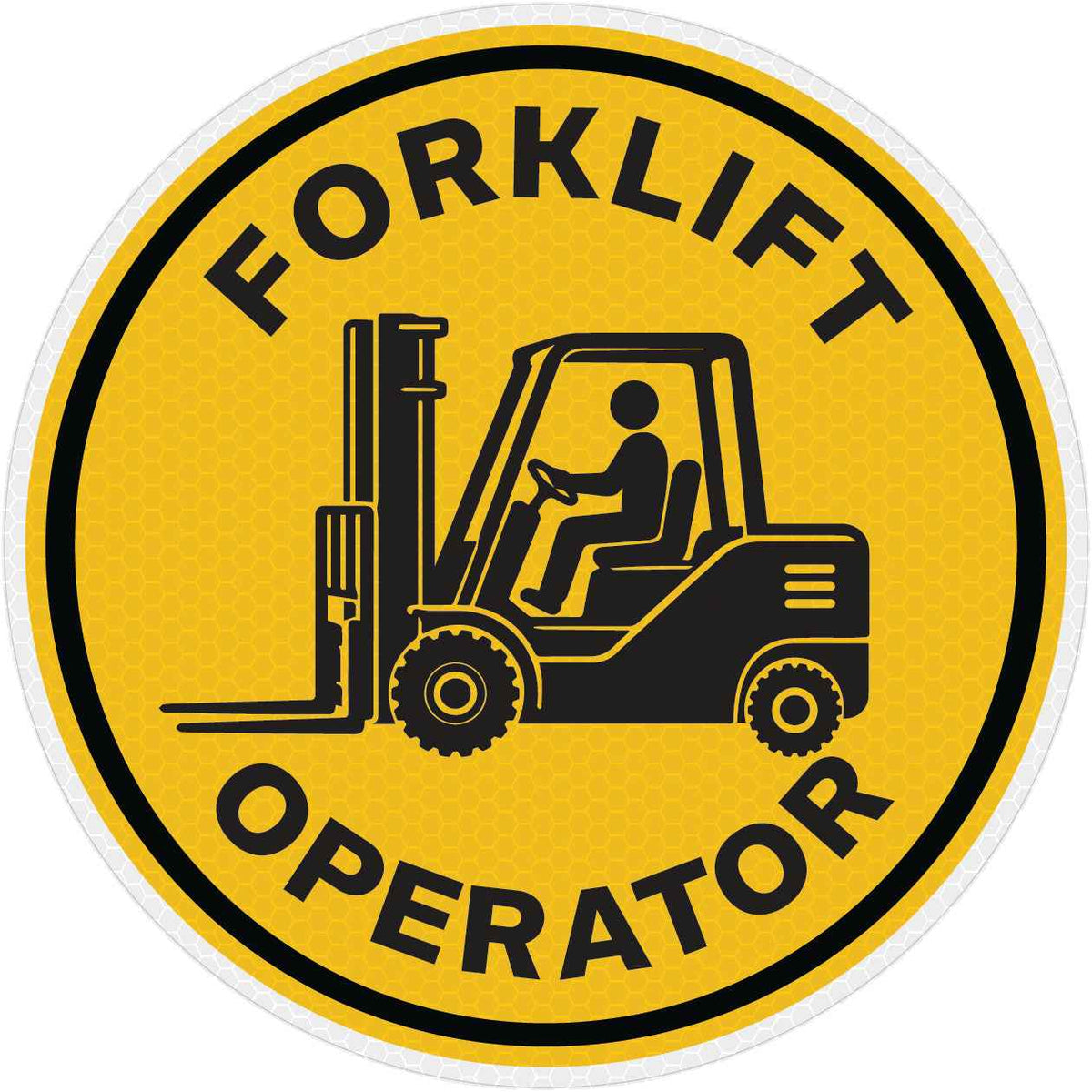 Reflective Forklift Operator Hard Hat Sticker
