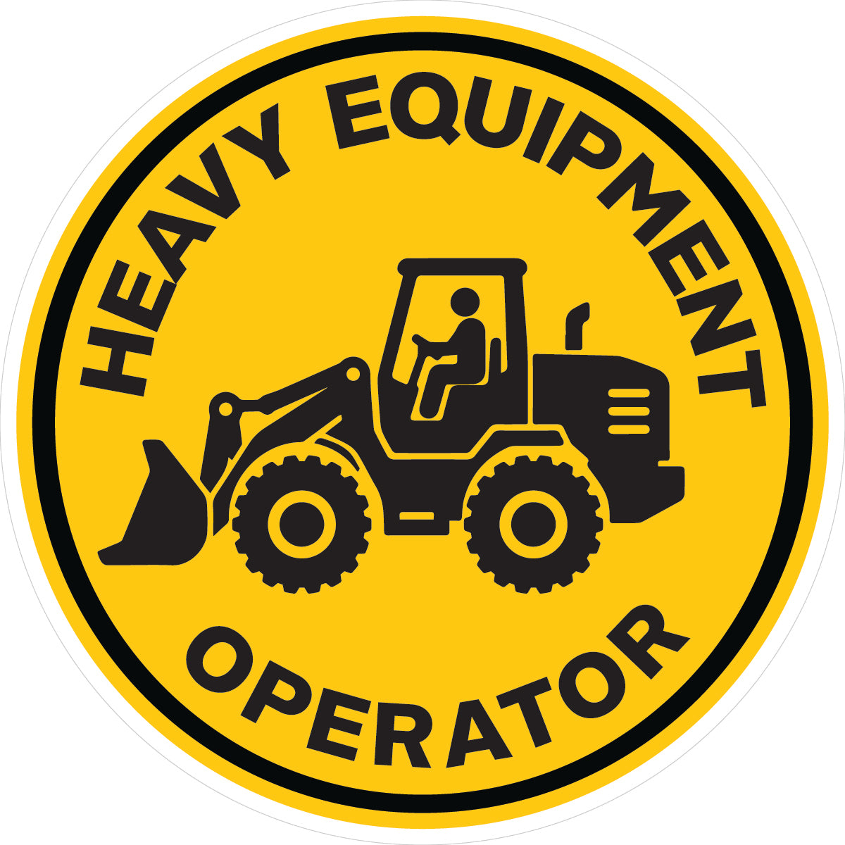 Heavy Equipment Operator Hard Hat Sticker