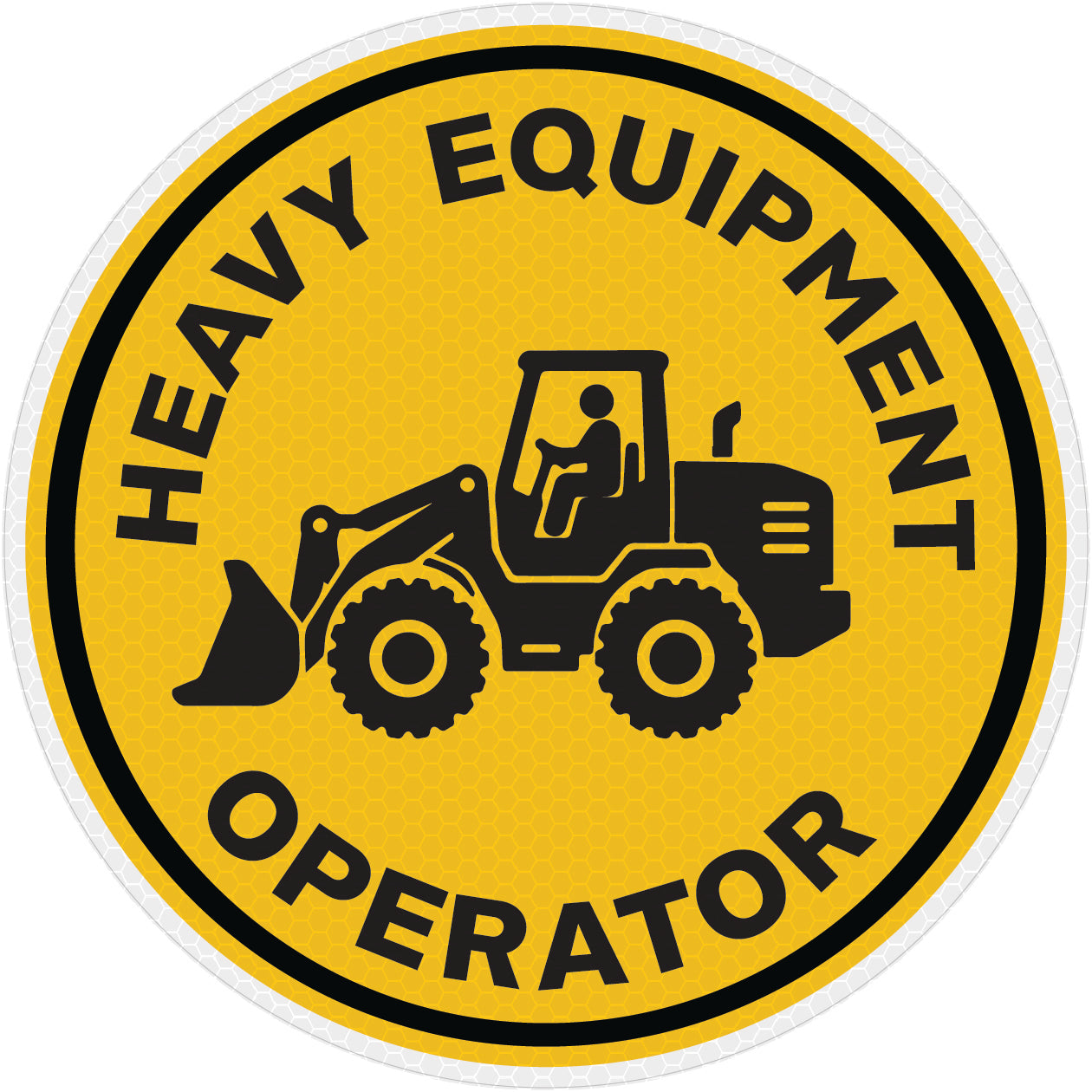 Reflective Heavy Equipment Operator Hard Hat Sticker