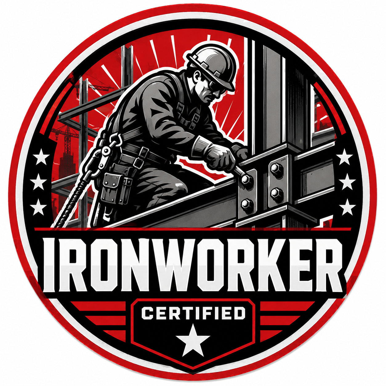 Ironworker Hard Hat Sticker