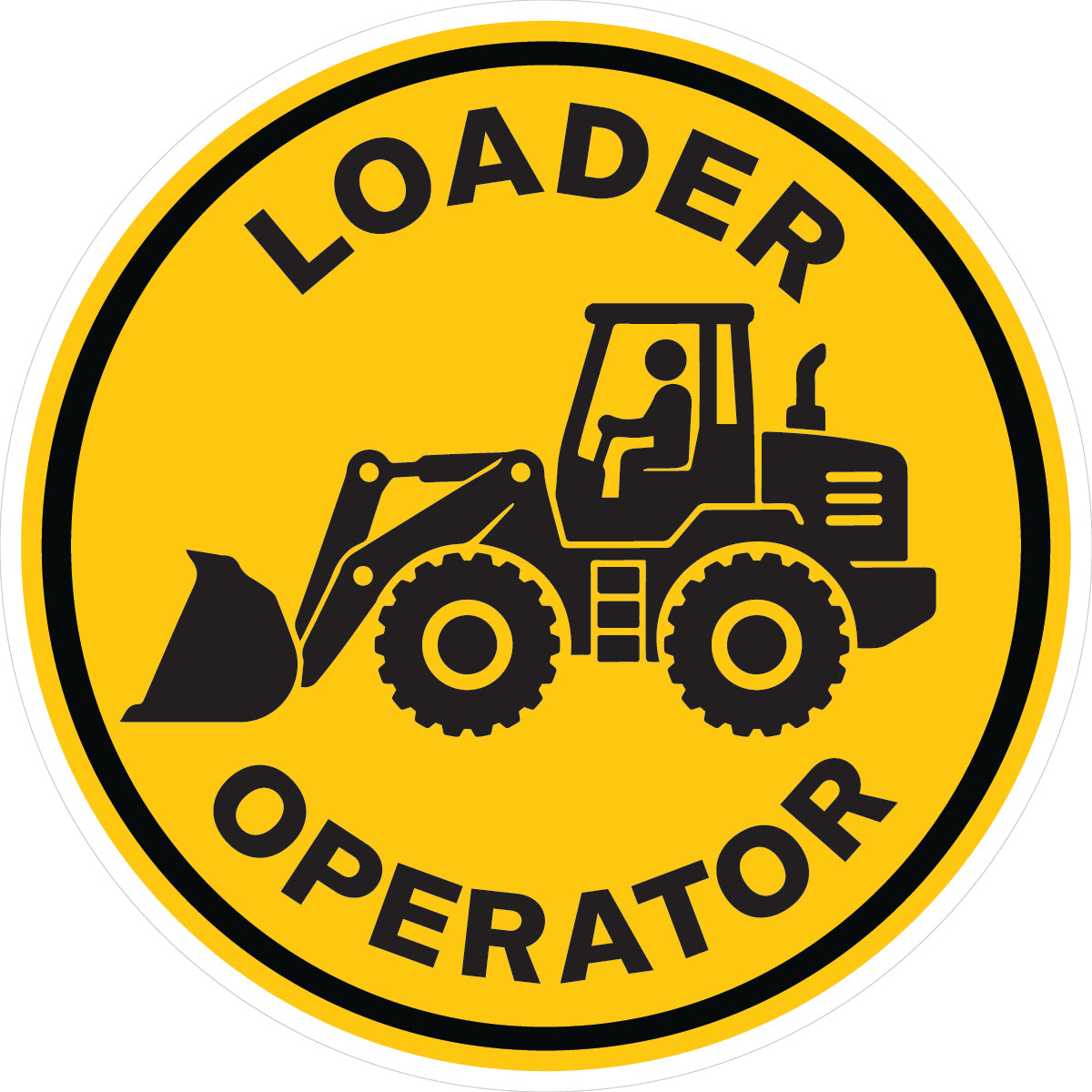 Loader Operator Hard Hat Sticker
