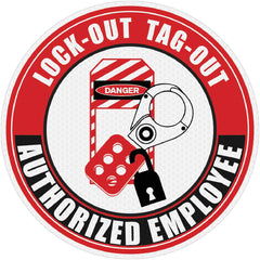 Reflective Lockout Tagout Authorized Employee Hard Hat Sticker