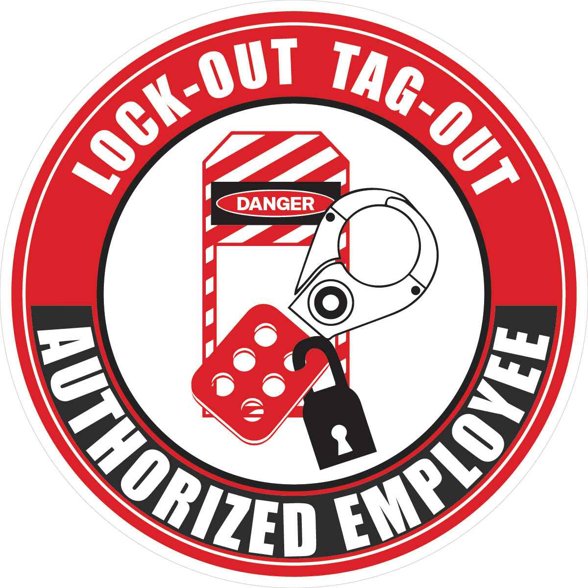 Lockout Tagout Authorized Employee Hard Hat Sticker
