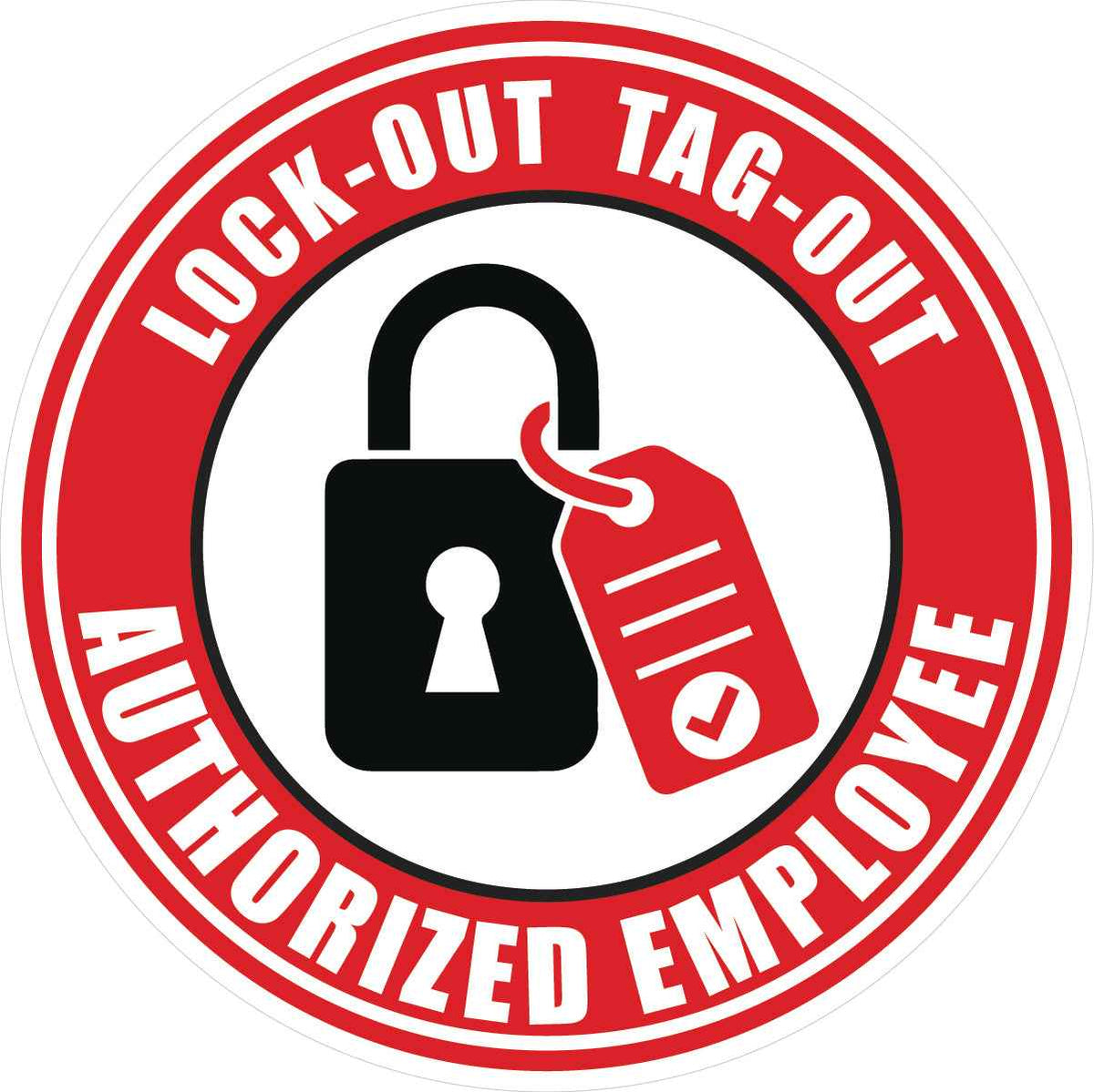 Lockout Tagout Authorized Employee Hard Hat Sticker