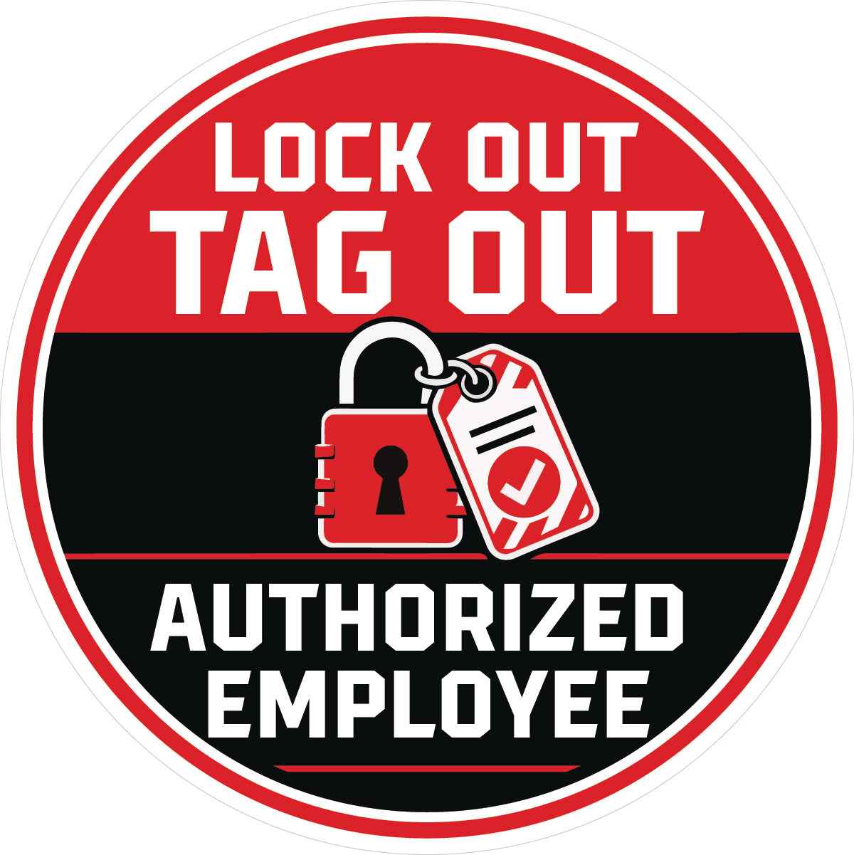 Lockout Tagout Authorized Employee Hard Hat Sticker