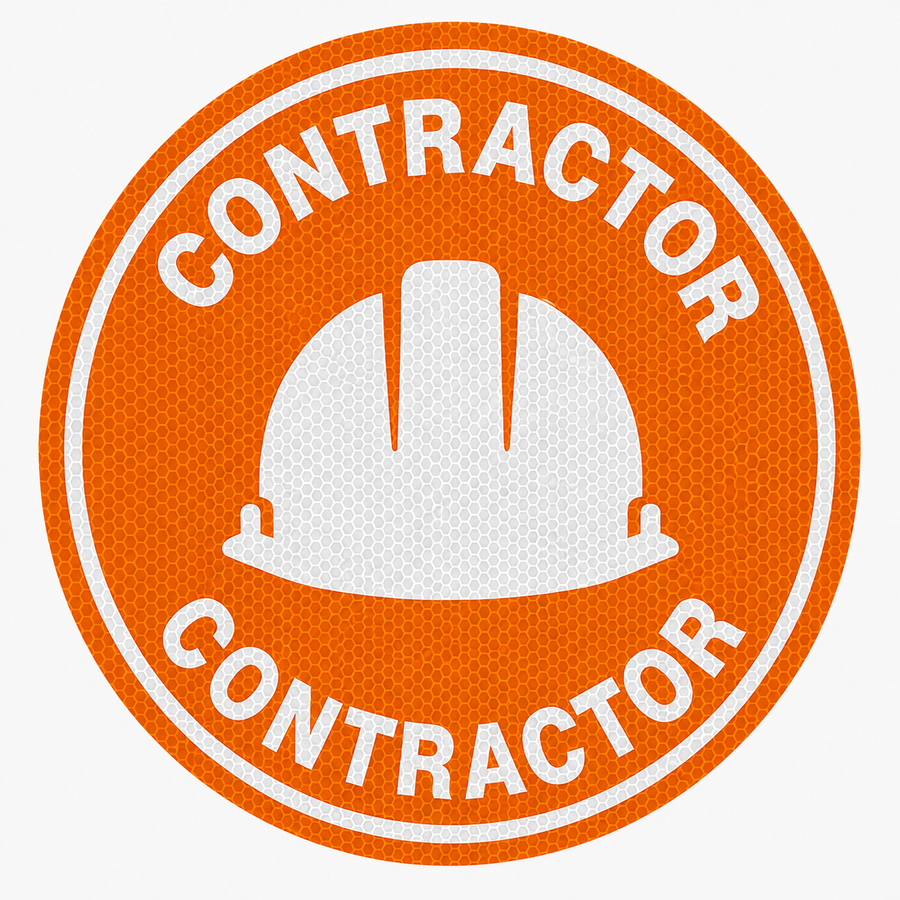 Reflective Contractor Hard Hat Sticker