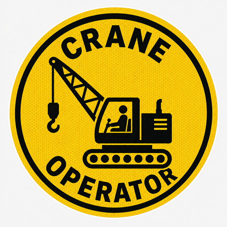 Reflective Crane Operator Hard Hat Sticker