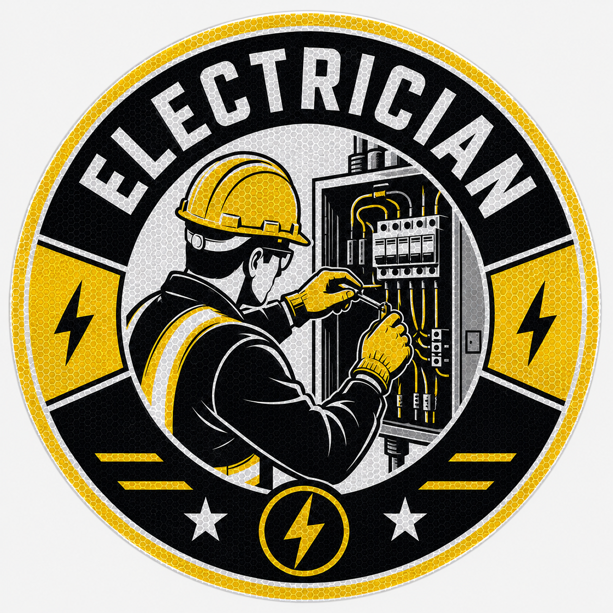 Reflective Electrician Hard Hat Sticker
