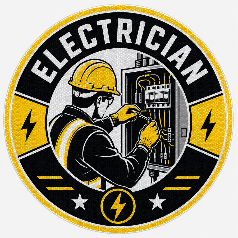 Reflective Electrician Hard Hat Sticker