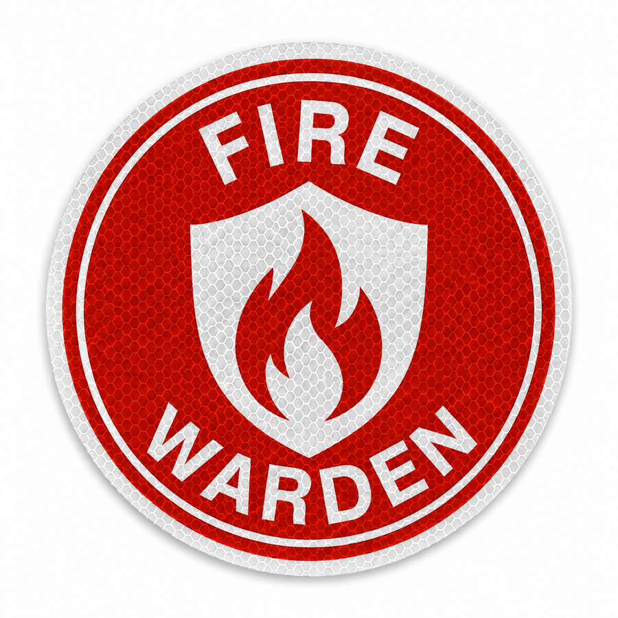 Reflective Fire Warden Hard Hat Sticker