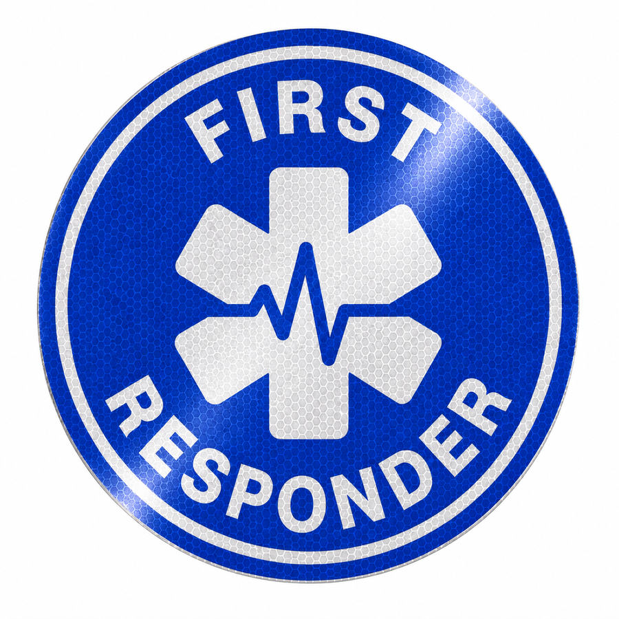 Reflective First Responder Hard Hat Sticker