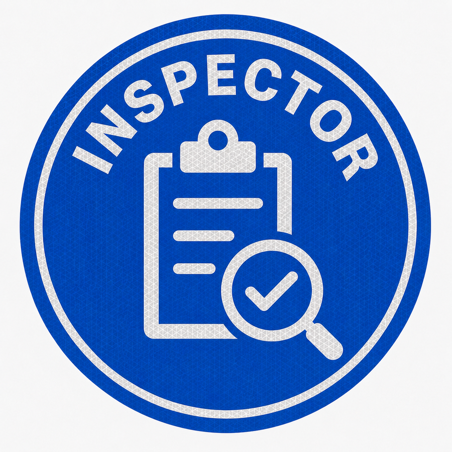 Reflective Inspector Hard Hat Sticker