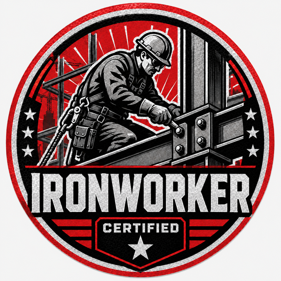 Reflective Ironworker Hard Hat Sticker
