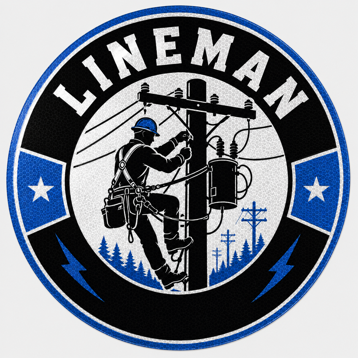 Reflective Lineman Hard Hat Sticker