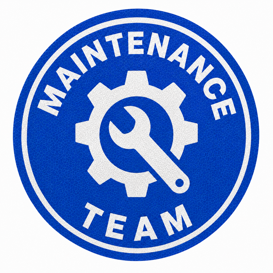 Reflective Maintenance Team Hard Hat Sticker