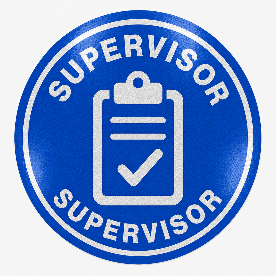 Reflective Supervisor Hard Hat Sticker