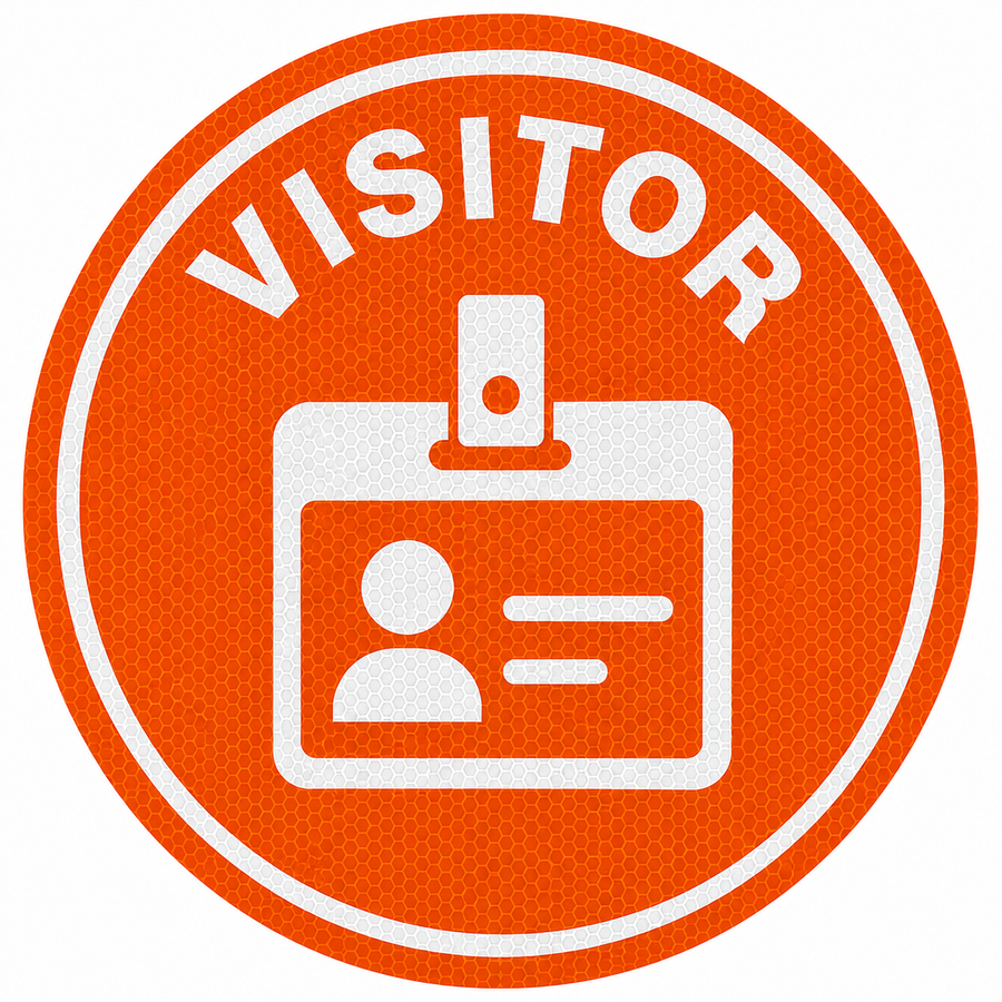 Reflective Visitor Hard Hat Sticker