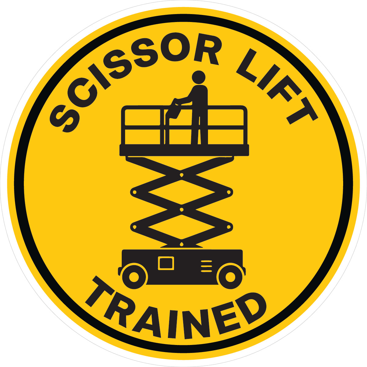 Scissor Lift Trained Hard Hat Sticker